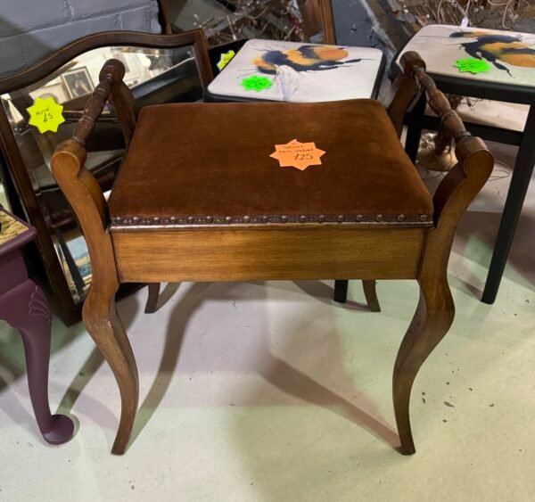 Tan velvet stool