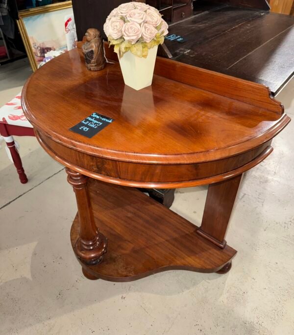 Semi-circular mahogany hall table