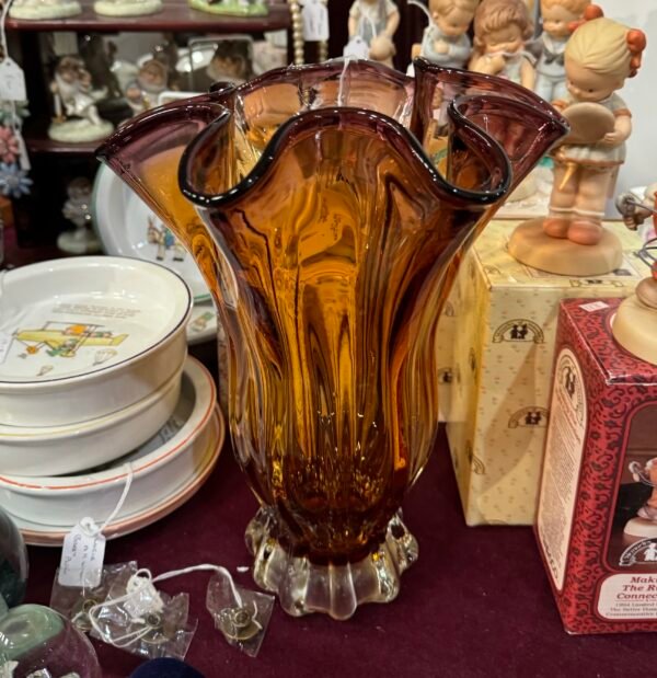 Vintage Hugh Amber vase