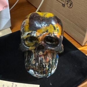 Hand made plastic moulded colour skull