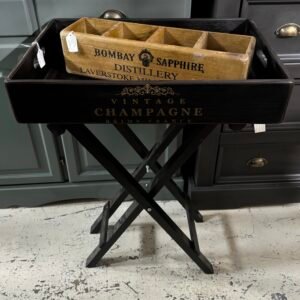 Black and gold butler tray and stand