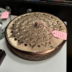 Vintage copper lidded circular box