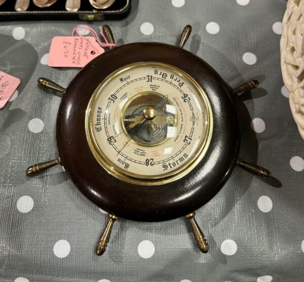 Vintage ships wheel barometer