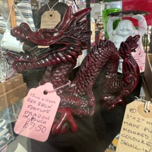 Red resin fortune dragon
