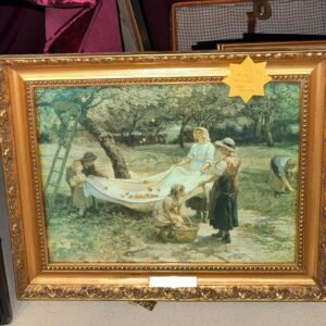 Gilt framed apple collecting