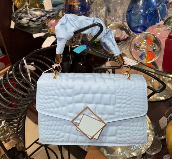 Baby blue handbag