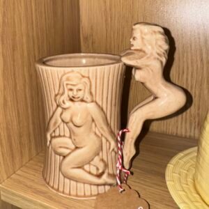 Vintage Japanese ceramic tiki risque mug