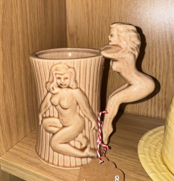 Vintage Japanese ceramic tiki risque mug