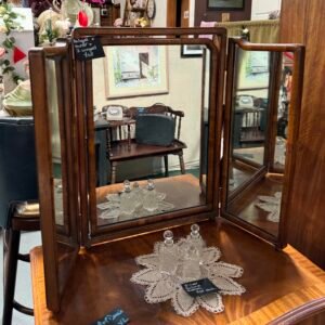 Antique mirror and 2 winged