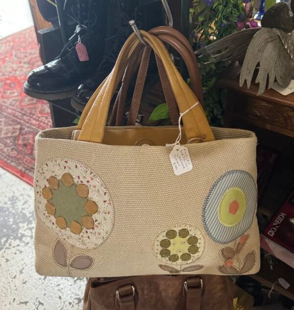 Radley hessian & leather summer bag