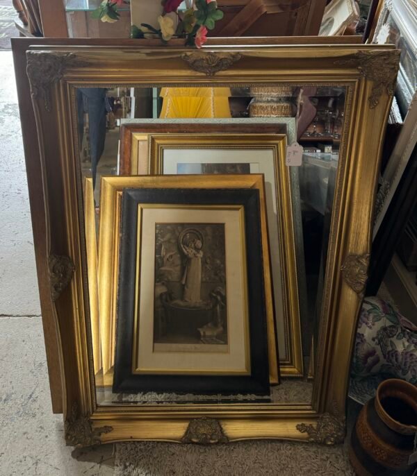 Large oblong gilt mirror