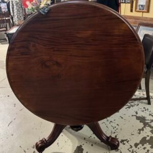 Mahogany tilt top table with tripod legs