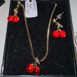 Cherry necklace and earrings