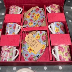 Boxed set of 6 cups and saucers - Femme Moderne Porcelaine Espresso