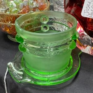 Green glass abstract bowl
