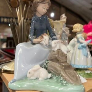 NAO girl with rabbits