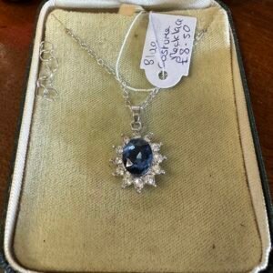 Blue costume necklace