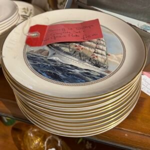 Scenes of 12 tall ships complete set and free opaque plate