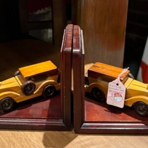 Vintage wooden car bookends
