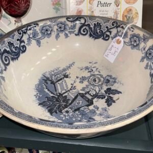 Vintage blue and white large bowl