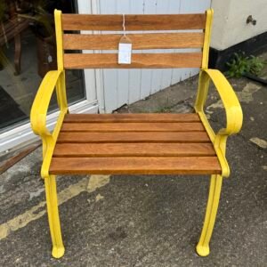 Yellow outdoor chair (powder coated & hard wood)