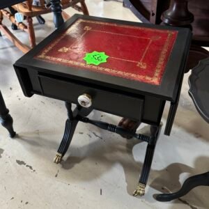 Leather top side table