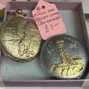 Boxed pair of pocket watches