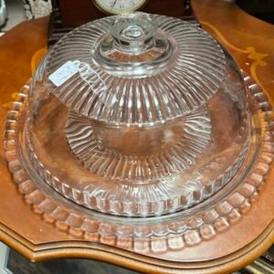 Glass domed cake stand