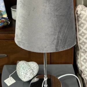 Grey and silver lamp