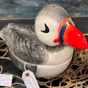 Large puffin ceramic pot/egg holder