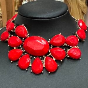 Heavy red stone necklace