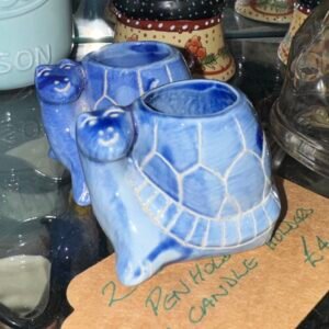 2 snail pen holders/candle holders