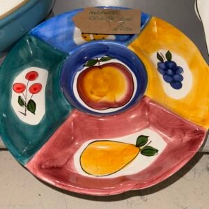 Hand painted crudités dish