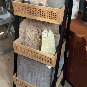 Black and wood 3 tier stand