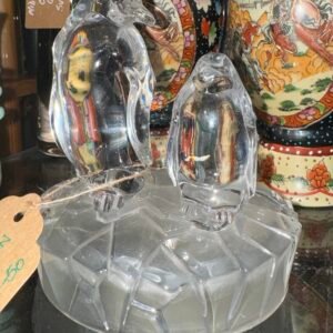 Vintage Royal Crystal Rock mother and baby’s penguin (Italian glass, 24% lead crystal)