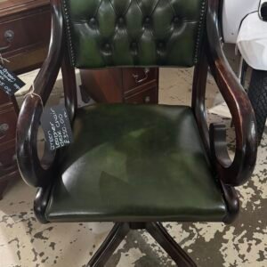 Green leather desk chair
