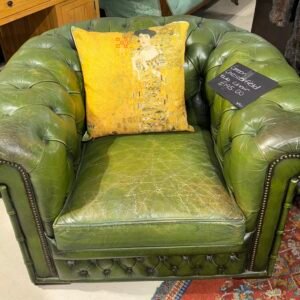 Green Chesterfield tub chair