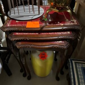 Leather insert nest of tables