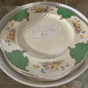 5 Vintage James Kent ‘Sandringham’ pattern tea plates (mid 20th century)