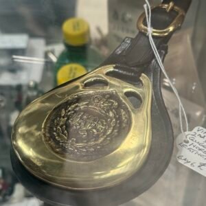 Vintage 1901-52 2nd Dragoon guards (Queens Bays) horse brass on leather martingale