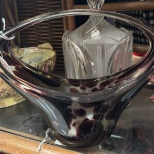 Brown speckled art glass vase/posy