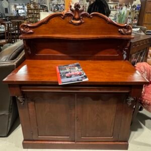 Twin pedestal desk with leather inset