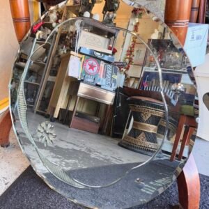 Art deco round mirror