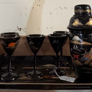 Black lacquered cocktail set